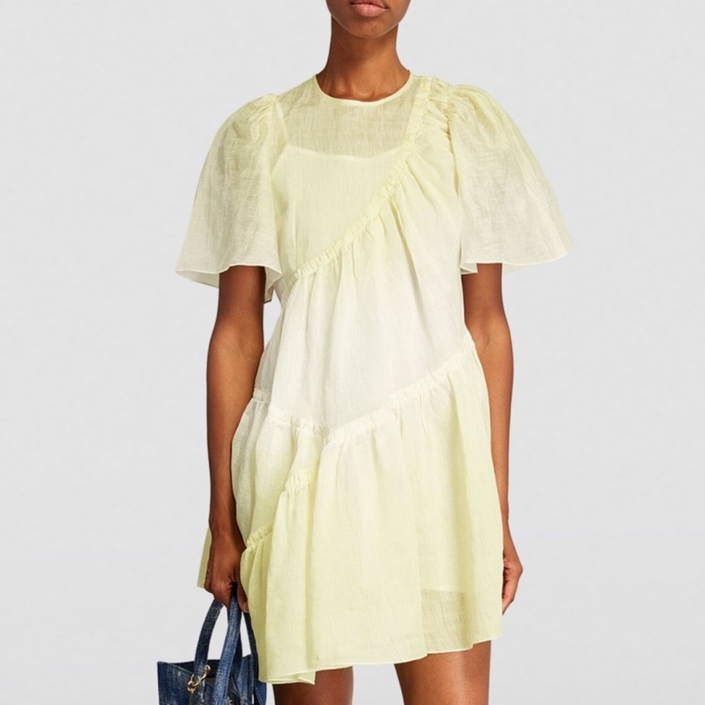 Sandro Light Yellow Kiarane linen Mini
Dress.